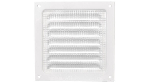 Osłona wentylatora metalowa z siatką 125x111mm biała WPFMVM125