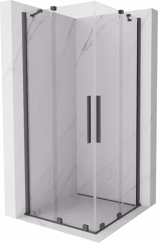 Kabina prysznicowa Mexen Velar Duo rozsuwana 80 x 80 cm transparent gun gray szczotkowana 1 szt.