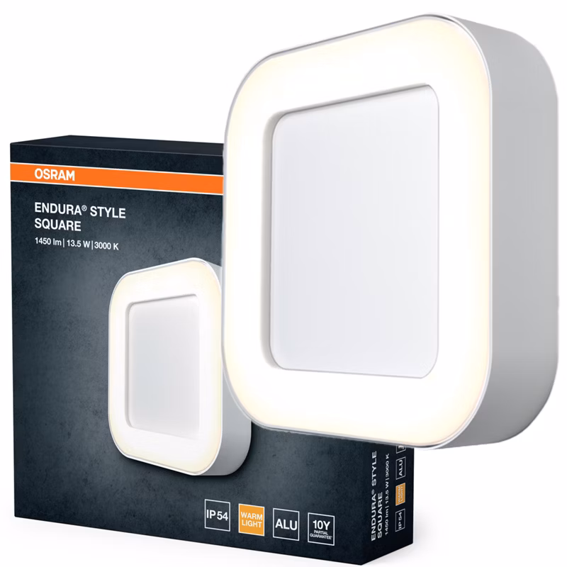 Kinkiet Ogrodowy Endura Osram Lampa Elewacyjna Zewnętrzna LED 13.5W 600lm 3000K Biały IP54 1 szt.
