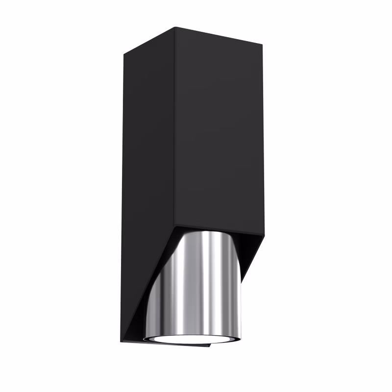 Kinkiet ścienny Luminex Wall czarny mat-chromowany 1 x GU10 x 8W IP20 wym: 19 x 6 x 8 cm – 1 szt.