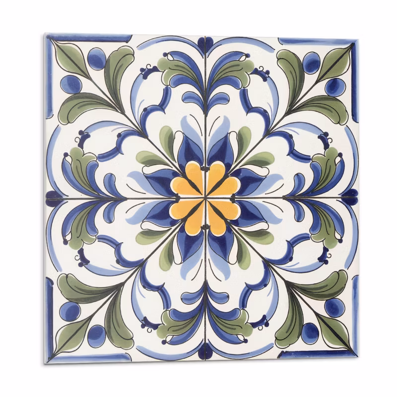 Kafelki samoprzylepne Wallfluent 50×50 cm Ceramiczne zdobienia z kwiatowym akcentem 4 szt.