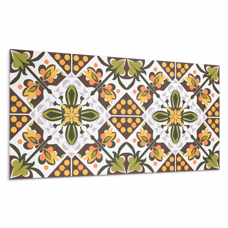 Kafelki samoprzylepne Wallfluent 40×20 cm Symetryczny motyw florystyczny 10 szt.