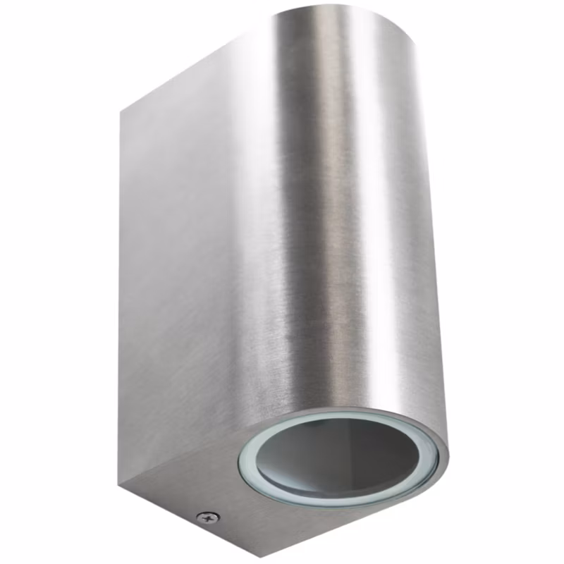 Kinkiet ścienny zewnętrzny Polux Boston srebrno-satynowy 2 x GU10 x 10W IP44 wym: 15 x 6,7 x 9,2 cm – 1 szt.