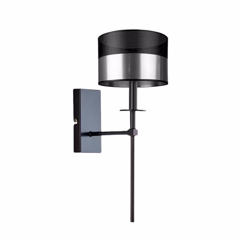 Kinkiet Volta Light Factory Loon Czarny/Srebrny Abażur 1xE27 1szt.