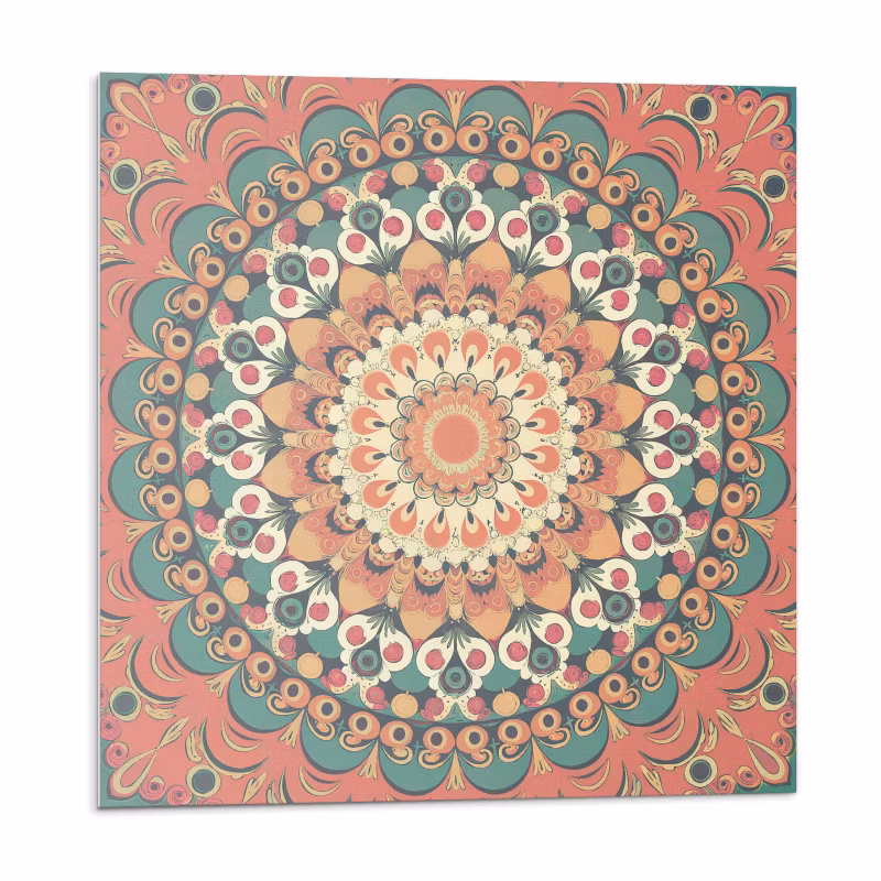 Kafelki samoprzylepne Wallfluent 30×30 cm Motyw mandali z subtelnymi akcentami 9 szt.