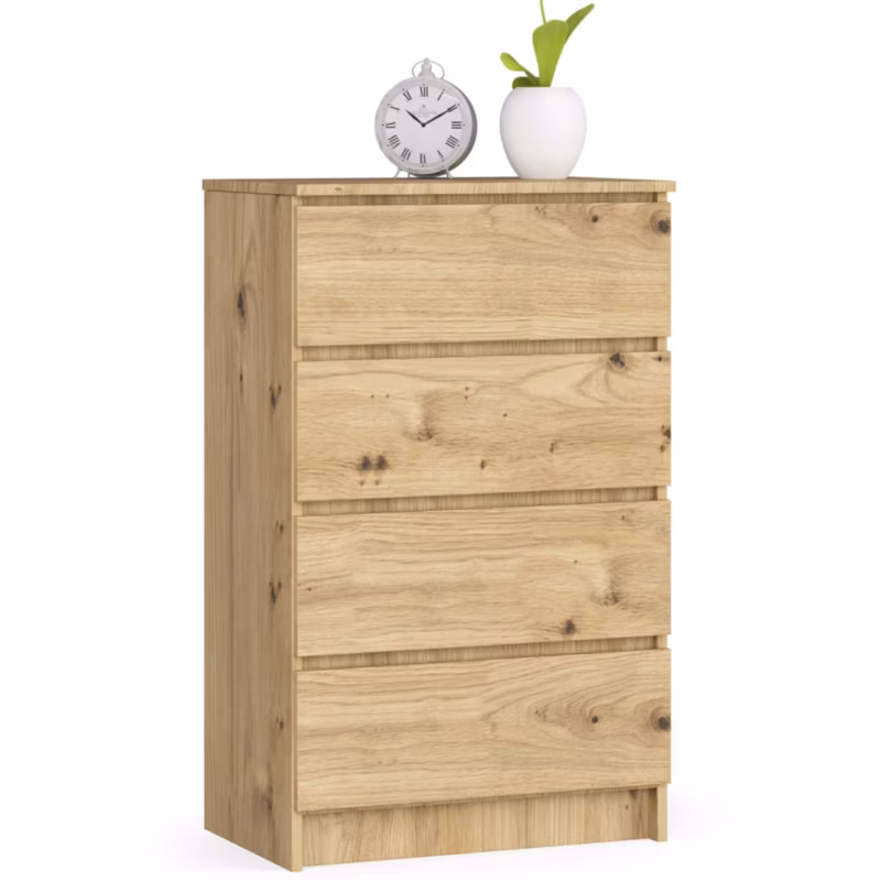 Komoda Akord K60 Dąb Artisan 60 cm 4 szuflady kolor Dąb Artisan mat 60x40x99 cm 1 szt.