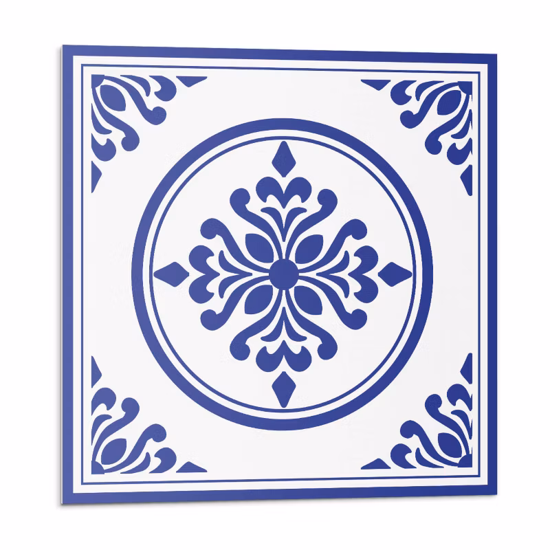 Kafelki samoprzylepne Wallfluent 50×50 cm Kwiatowy wzór z okręgami 4 szt.
