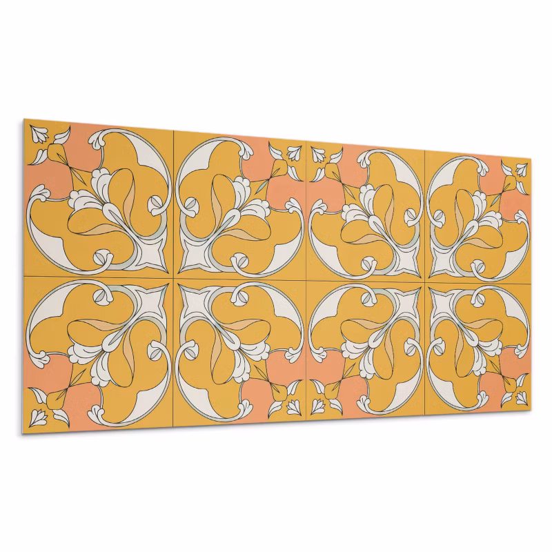 Kafelki samoprzylepne Wallfluent 60×30 cm Symetryczny motyw kwiatów 6 szt.