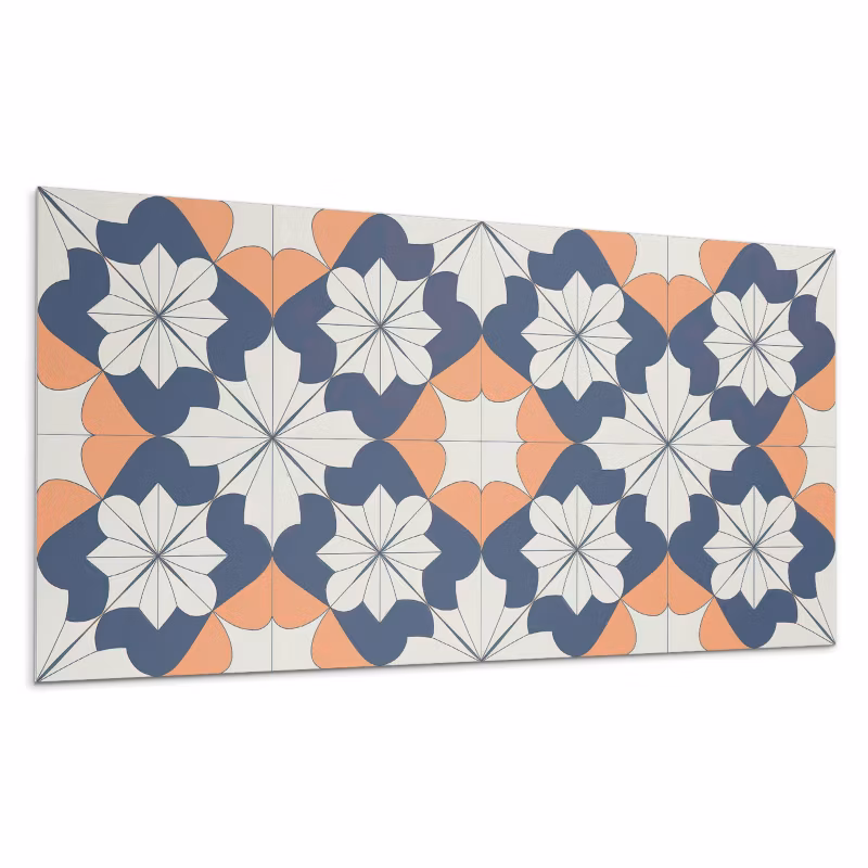 Kafelki samoprzylepne Wallfluent 40×20 cm Stylowy wzór kwiatów w geometrii 10 szt.