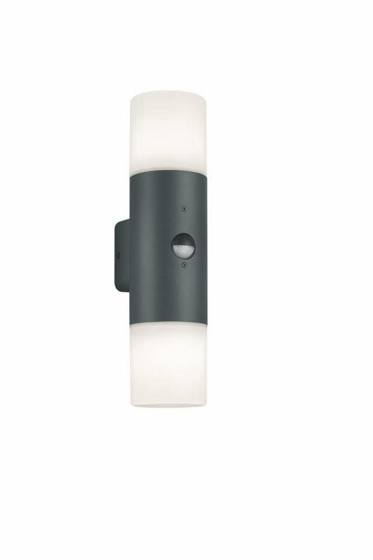 Kinkiet zewnętrzny z czujnikiem Trio Hoosic antracyt 2 x E27 x IP44 wym: 33 x 8,5 x 8,5 cm – 1 szt.