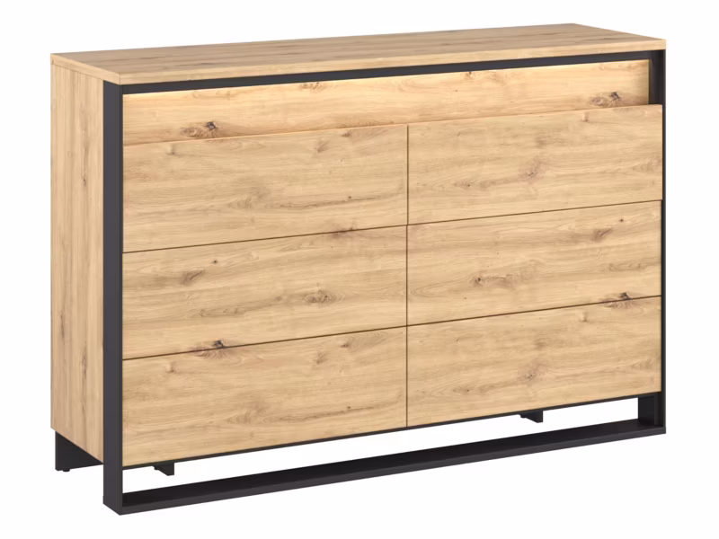 Komoda z oświetleniem MIRJAN 24 QS-04 dąb artisan / czarny 1 szt.