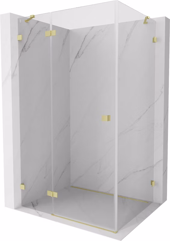 Kabina prysznicowa prostokątna Mexen Lunar transparent złoty 100×80 cm 1 szt.