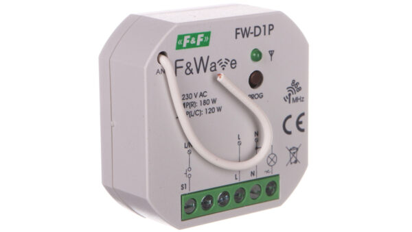 Radiowy ściemniacz uniwersalny 230V – montaż p/t 85-265V AC/DC FiWave FW-D1P