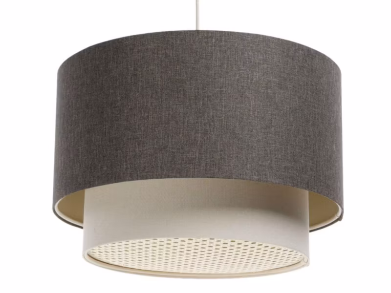 Lampa Bps Koncept wisząca ERUTAN DOUBLE RATTAN 40 szara/kremowa 1 szt