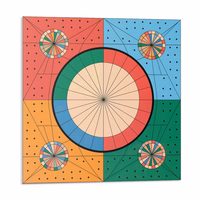 Kafelki samoprzylepne Wallfluent 50×50 cm Okrągły motyw w stylu geometrycznym 4 szt.