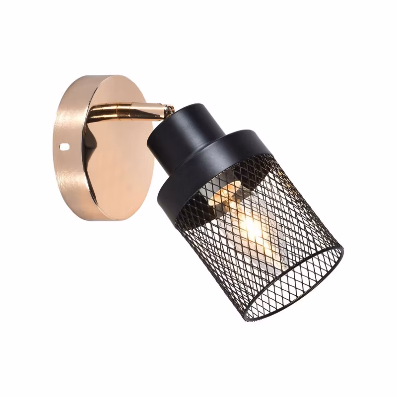 Kinkiet ścienny Lampex Gissi miedź-czarny 1 x E14 x 60W IP20 wym: 19 x 16,5 cm – 1 szt.