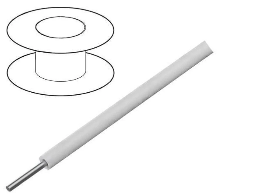 Przewód HookUp Wire d: 20AWG drut Cu PTFE biały 600V 30,5m 2856/1 WH005