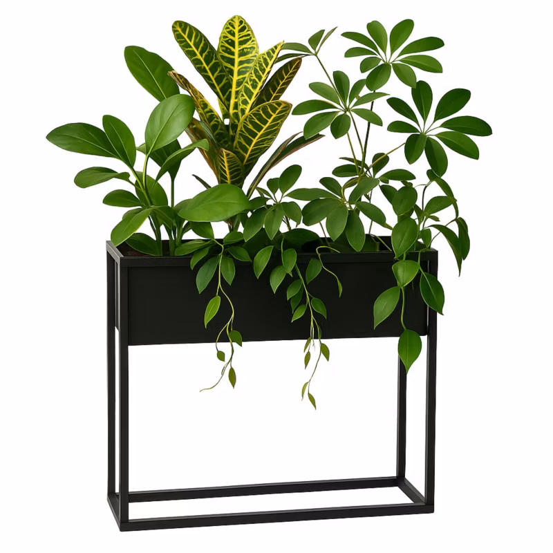 Kwietnik stojący JAKPOL Cubo Loft 60×60 cm metalowy czarny 1 szt.