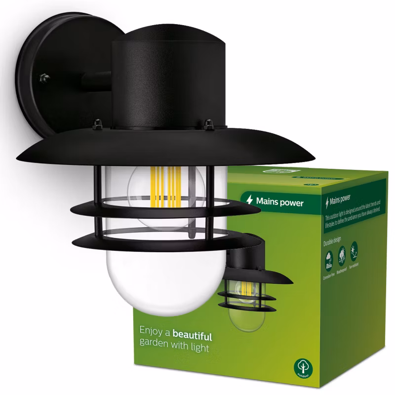 Kinkiet zewnętrzny Philips elewacyjny Inyma E27 IP44 czarny 1 szt