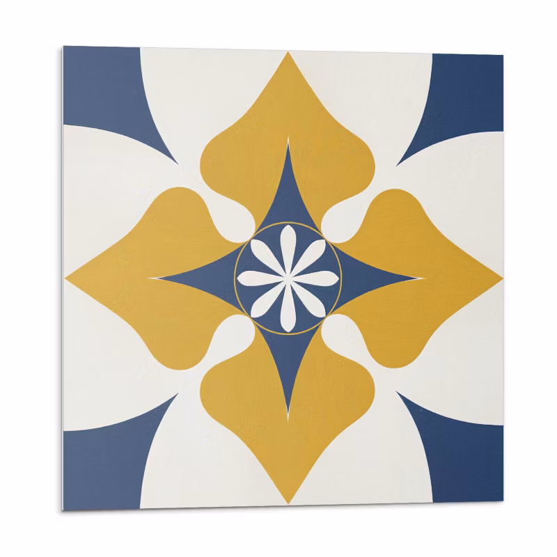 Kafelki samoprzylepne Wallfluent 20×20 cm Symetryczny wzór kwiatów w pastelowych tonach 20 szt.