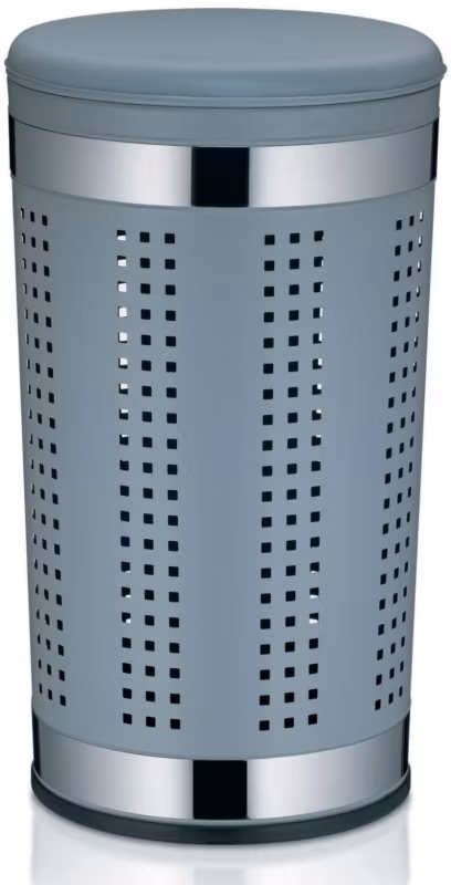Kosz na pranie Kela Sevilla szary metalowy/taboret 60,5×35 cm 1 szt.