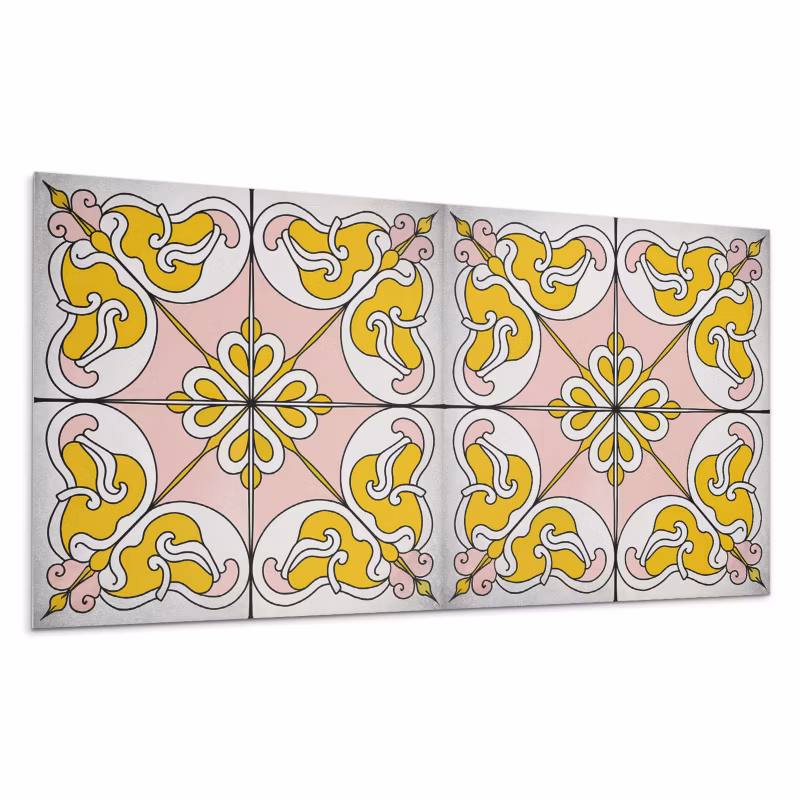 Kafelki samoprzylepne Wallfluent 60×30 cm Kwiatowe wzory na płytkach 6 szt.