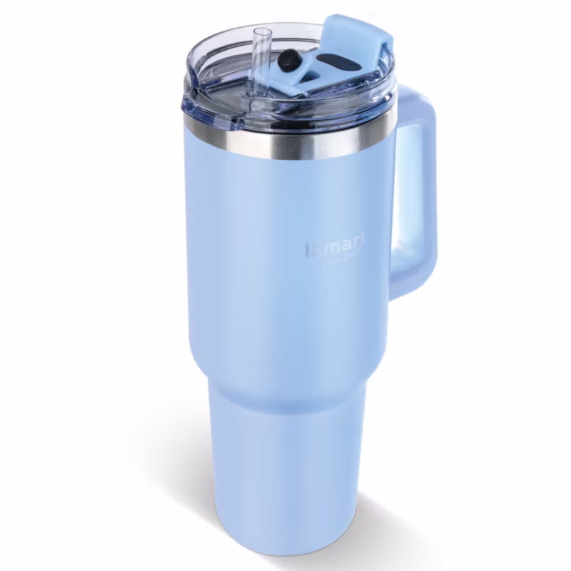 Kubek Termiczny Ze Słomką Lamart LT4087 Niebieski 1200 ml Stal Nierdzewna 1szt