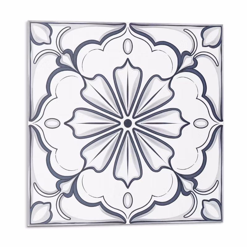 Kafelki samoprzylepne Wallfluent 50×50 cm Wzór florystyczny na płytce 4 szt.
