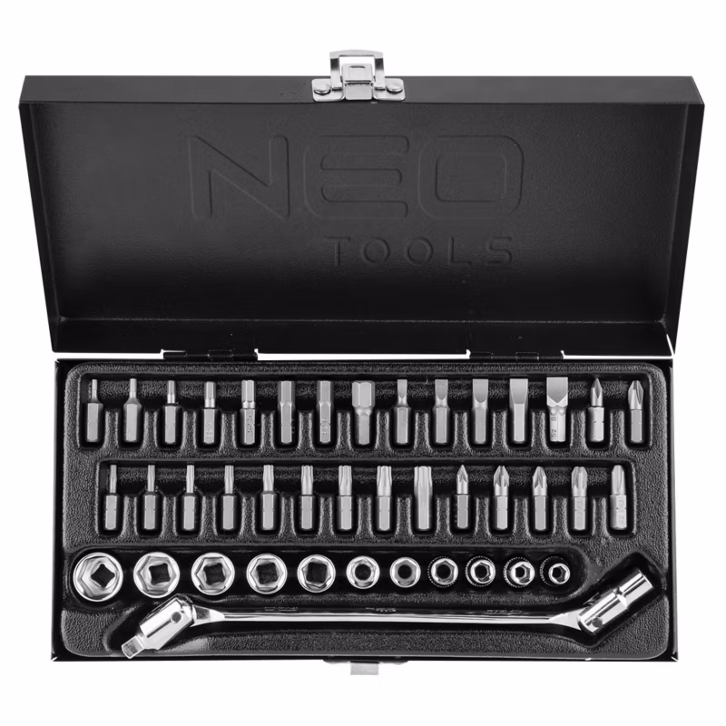 Klucze nasadowe NEO TOOLS 1/4″, zestaw 41szt 1 kpl