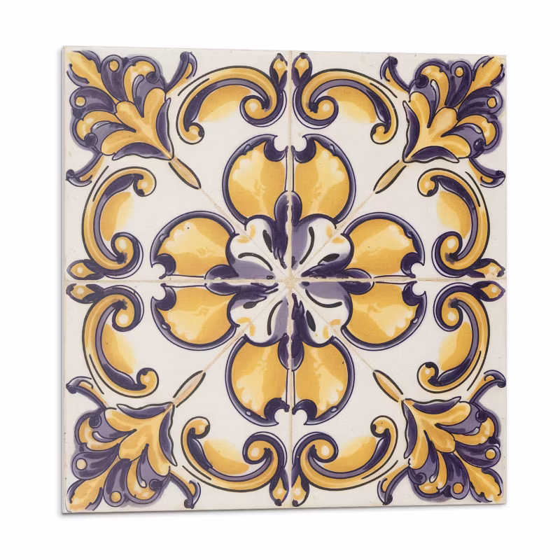 Kafelki samoprzylepne Wallfluent 50×50 cm Motyw kwiatowy w stylu artystycznym 4 szt.