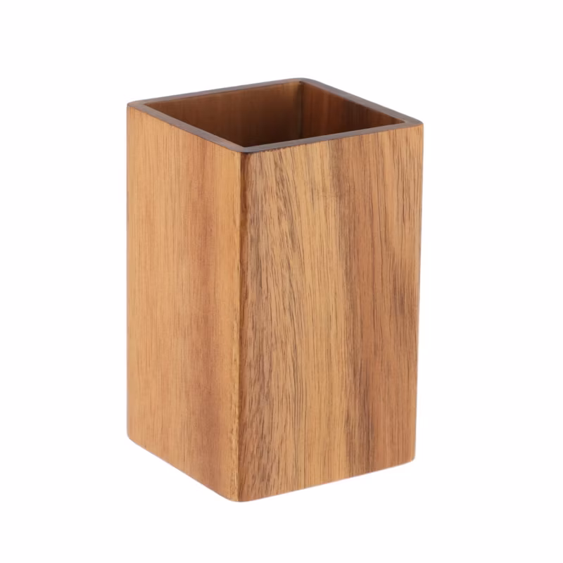 Kubek łazienkowy Acacia 1 TENDANCE brązowy drewniany 10,5×6,5 cm 1 szt.