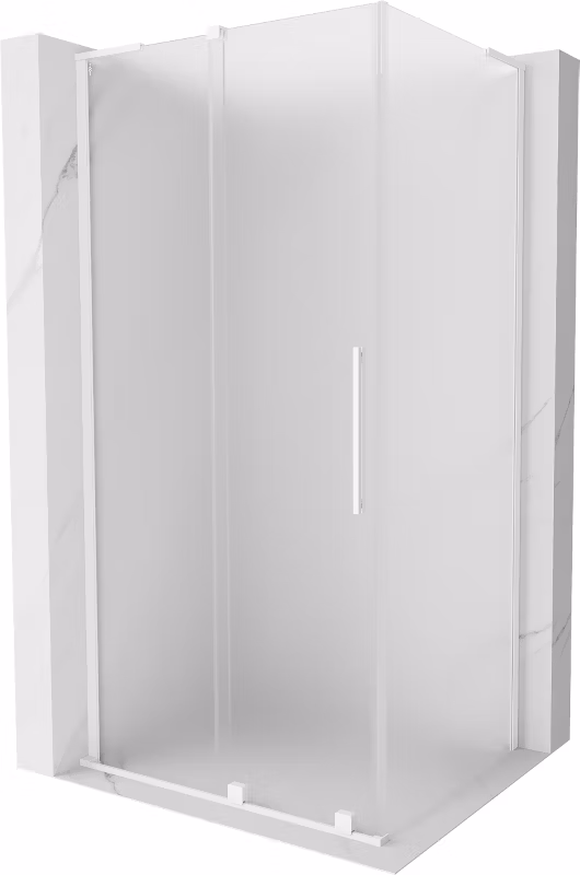 Kabina prysznicowa Mexen Velar L rozsuwana 90 x 100 cm szron biała 1 szt.