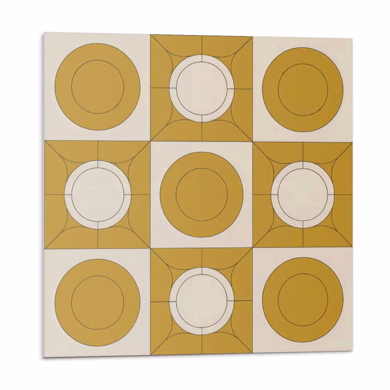 Kafelki samoprzylepne Wallfluent 30×30 cm Stylowy wzór geometryczny z okręgami 9 szt.