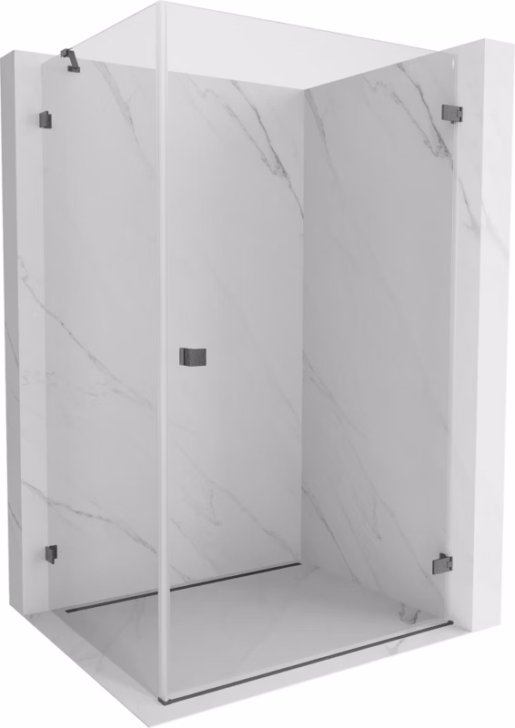 Kabina prysznicowa uchylna Mexen Lunar-B transparent gun gray 95×80 cm 1 szt.