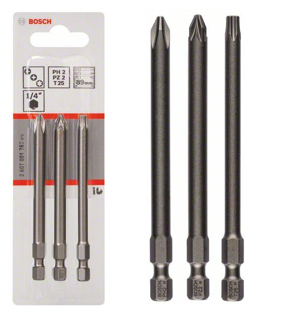 Zestaw 3 szt. PH2, PZ2, TX25 bitów Bosch 2607001767