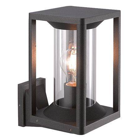 Kinkiet ścienny zewnętrzny SU-MA Porto czarny 1 x E27 x IP65 wym: 27,6 x 14,5 x 21,5 cm – 1 szt.