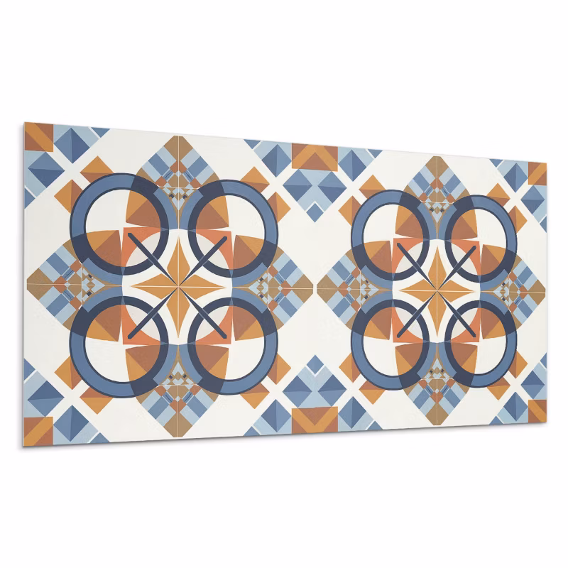 Kafelki samoprzylepne Wallfluent 40×20 cm Okręgowe motywy w geometrycznym stylu 10 szt.