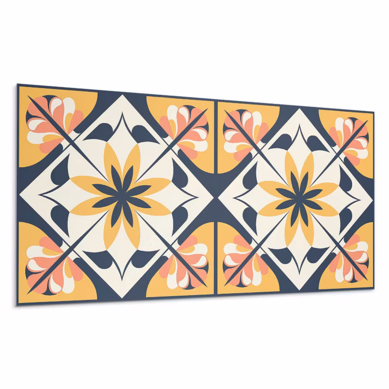Kafelki samoprzylepne Wallfluent 40×20 cm Romby z kwiatowym wzorem 10 szt.