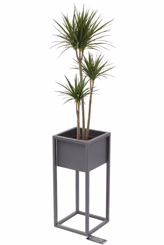 Kwietnik stojący JAKPOL Cubo Loft 50 cm metalowy szary 1 szt.