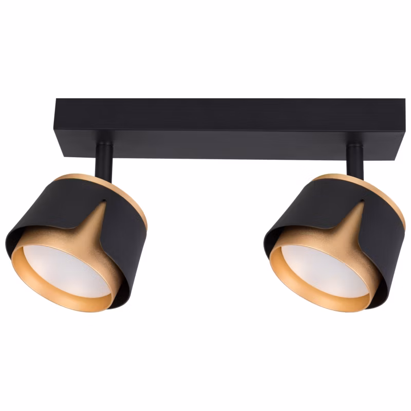 Kinkiet lampa LED XUDO GX53 x2 350st stylowy wewnętrzny czarny matowy i złoty IP20 1 szt.