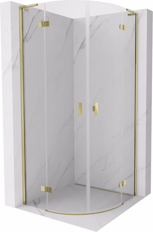 Kabina prysznicowa półokrągła Mexen Mist L złota 90×90 cm – 8A33L-090-090-50-00 1 szt.