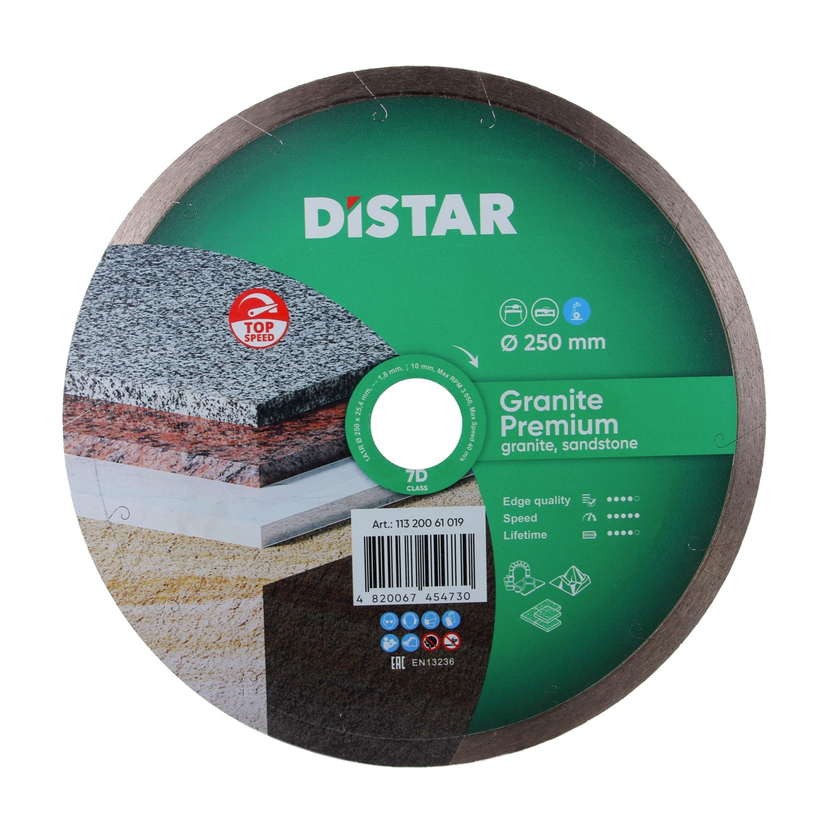 Tarcza diamentowa Granite Premium 1A1R 250×1,8x10x25,4 Distar 11320061019