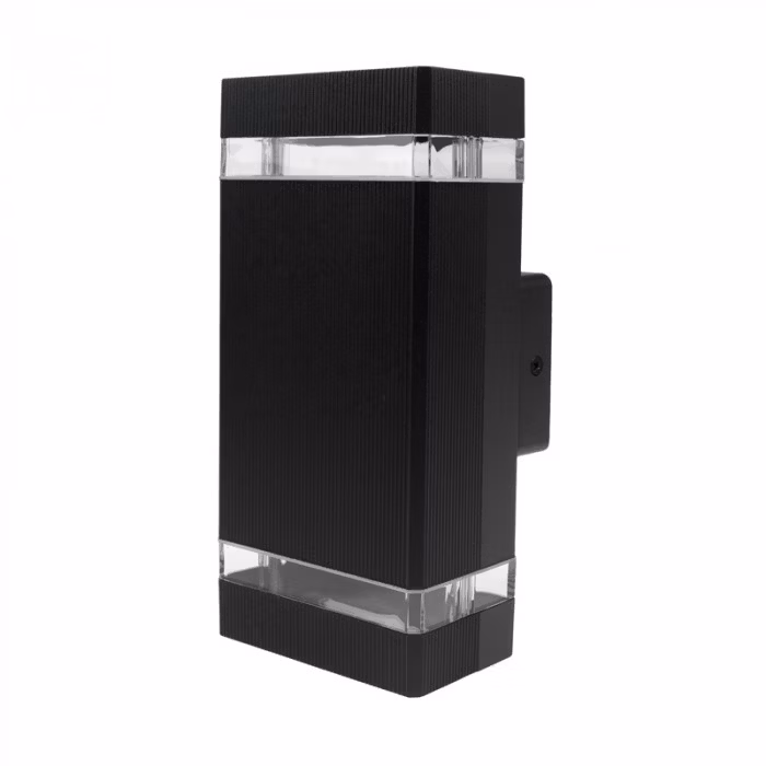 Kinkiet ścienny zewnętrzny Ecolight Kinkiety czarny architektoniczny 2 x GU10 x 35W IP54 wym: 23 x 11 x 6,5 cm – 1 szt.