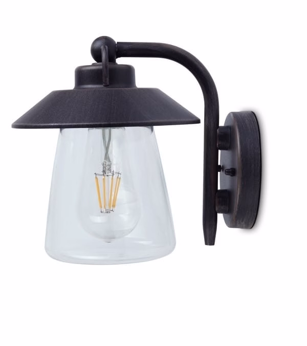 Kinkiet ścienny zewnętrzny Lutec Cate rdzawo-biały 1 x E27 x 60W IP44 wym: 20 x 22,5 x 17,6 cm – 1 szt.
