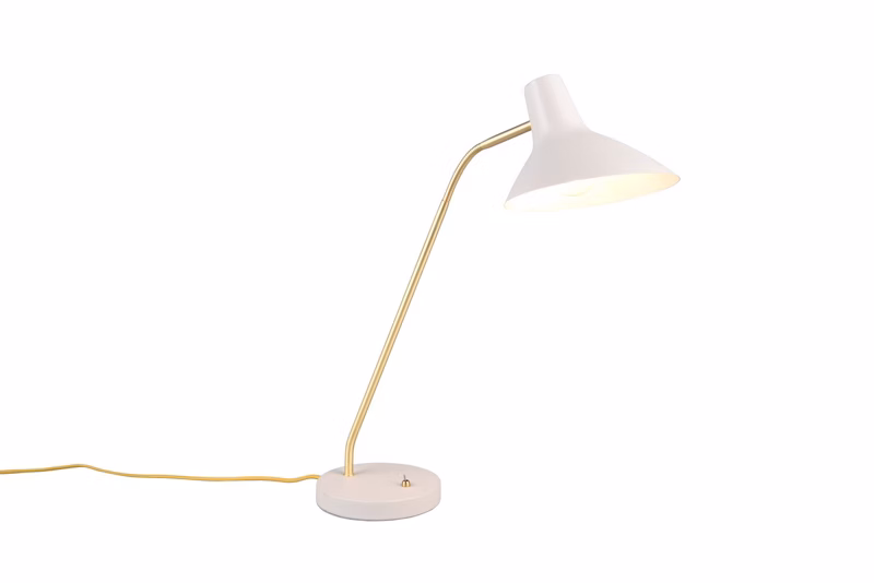 Lampa biurkowa Trio Traveller szaro-mosiężny 1 x E27 x 10W IP20 wym: 54 x 50 x 20 cm metal – 1 szt.