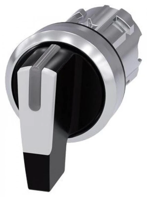 Przełącznik długie pióro 3 pozycyjny 22mm bez samopowrotu możl podświetlenie czarny/biały metal SIRIUS ACT 3SU1052‑2CL60‑0AA0