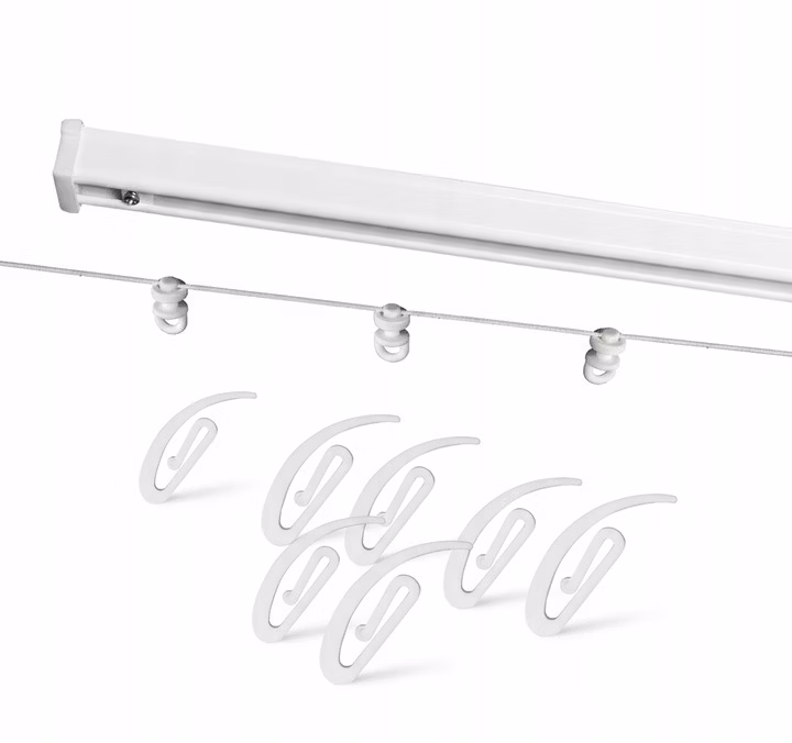 Karnisz Szyna Sufitowa Aluminiowa ZESTAW WAVE PS PANCZO Biały 300 cm 1 szt.