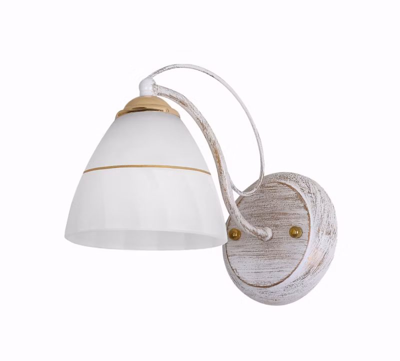 Kinkiet ścienny Candellux Fanetta biało-złoty 1 x E27 x 60W IP20 wym: 23 x 22 x 12 cm – 1 szt.