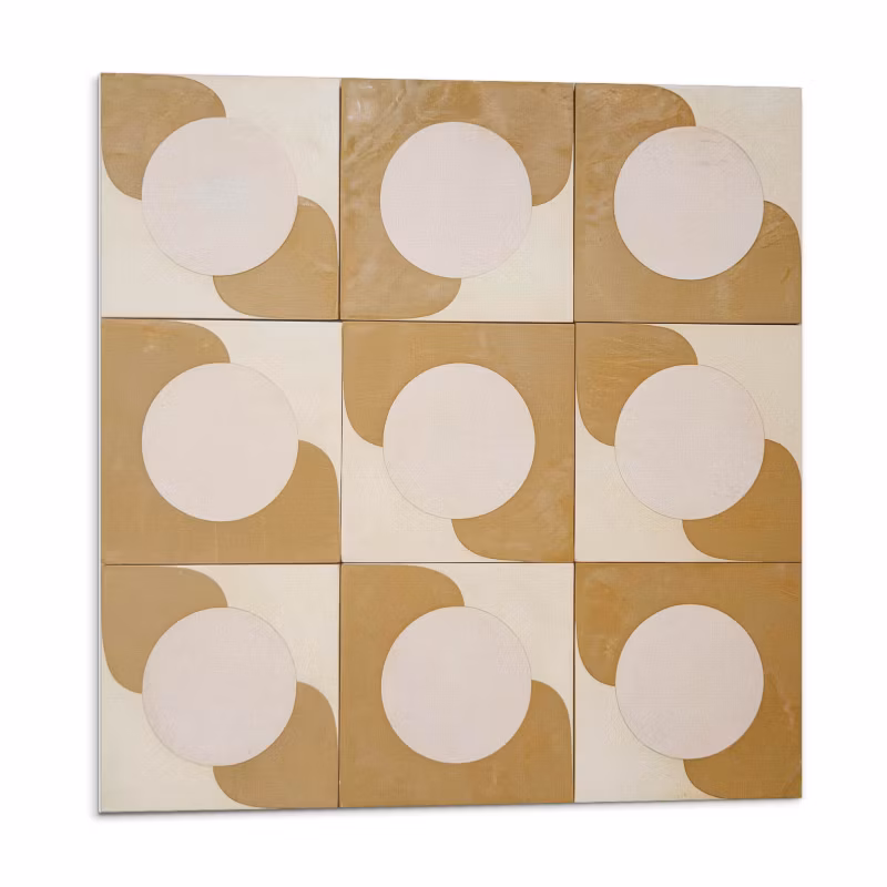 Kafelki samoprzylepne Wallfluent 50×50 cm Motyw kół i łuków w geometrycznym stylu 4 szt.