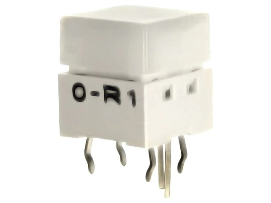 Przełącznik klawiaturowy Poz 2 SPST‑NO 0,05A/24VDC biały LED B3W‑9000‑R1N